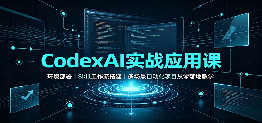 CodexAI实战应用课：环境部署Skill工作流搭建，多场景自动化项目从零落地教学-紫橙资源网