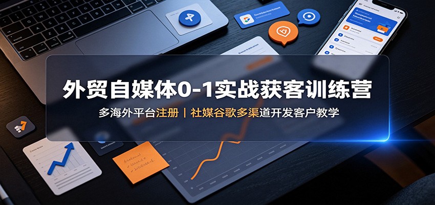 外贸自媒体0-1实战获客训练营：多海外平台注册，社媒谷歌多渠道开发客户教学-紫橙资源网
