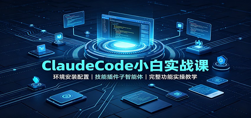 ClaudeCode小白实战课：环境安装配置，技能插件子智能体，完整功能实操教学-紫橙资源网