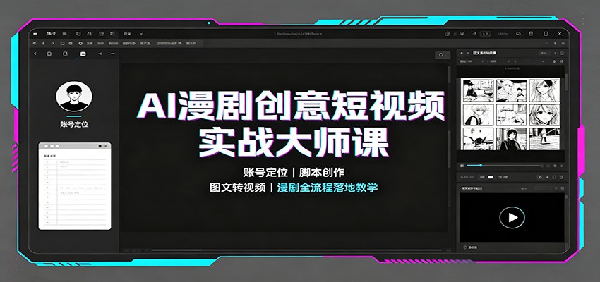 AI漫剧创意短视频实战大师课：账号定位脚本创作，图文转视频，漫剧全流程落地教学-紫橙资源网