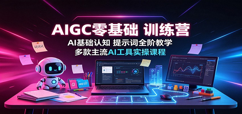 AIGC零基础训练营：AI基础认知，提示词全阶教学，多款主流AI工具实操课程-紫橙资源网