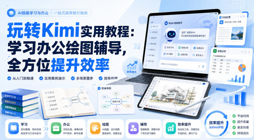 玩转Kimi实用教程：学习办公绘图辅导，全方位提升效率-紫橙资源网