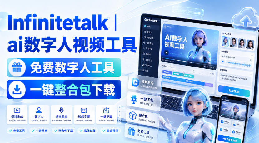 Infinitetalk丨ai数字人视频工具，免费数字人工具，一键整合包下载-紫橙资源网