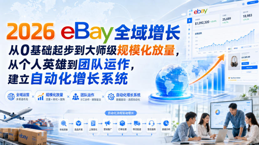 2026 eBay全域增长，从0基础起步到大师级规模化放量，从个人英雄到团队运作，建立自动化增长系统-紫橙资源网
