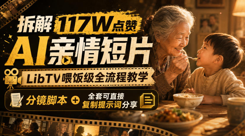 拆解117W点赞AI亲情短片，LibTV喂饭级全流程教学，分镜脚本+全套可直接复制提示词分享-紫橙资源网