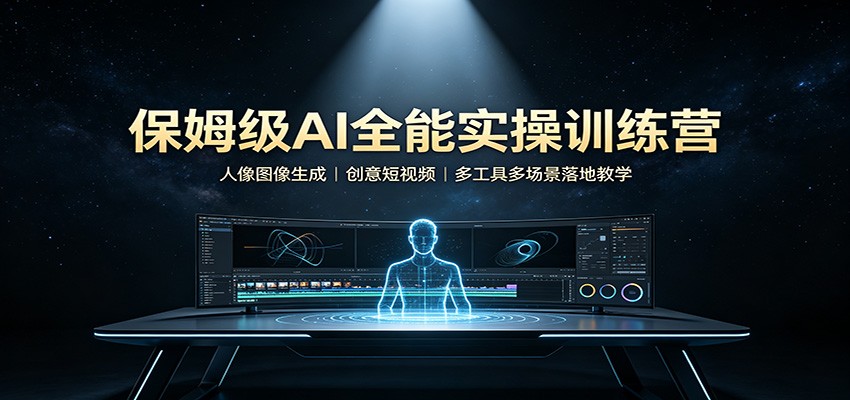 保姆级AI全能实操训练营：人像图像生成，创意短视频，多工具多场景落地教学-紫橙资源网