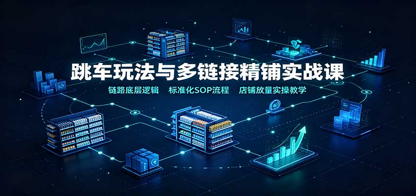 跳车玩法与多链接精铺实战课：链路底层逻辑，标准化SOP流程，店铺放量实操教学-紫橙资源网