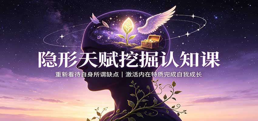 隐形天赋挖掘认知课：重新看待自身所谓缺点，激活内在特质完成自我成长-紫橙资源网