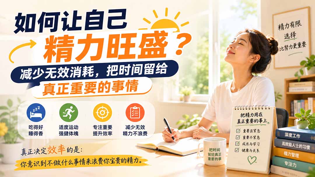付费文章：如何让自己精力旺盛？减少无效消耗，把时间留给真正重要的事情-紫橙资源网