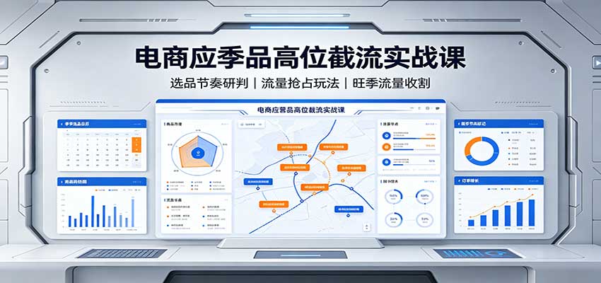 电商应季品高位截流实战课：选品节奏研判，流量抢占玩法，旺季流量收割-紫橙资源网