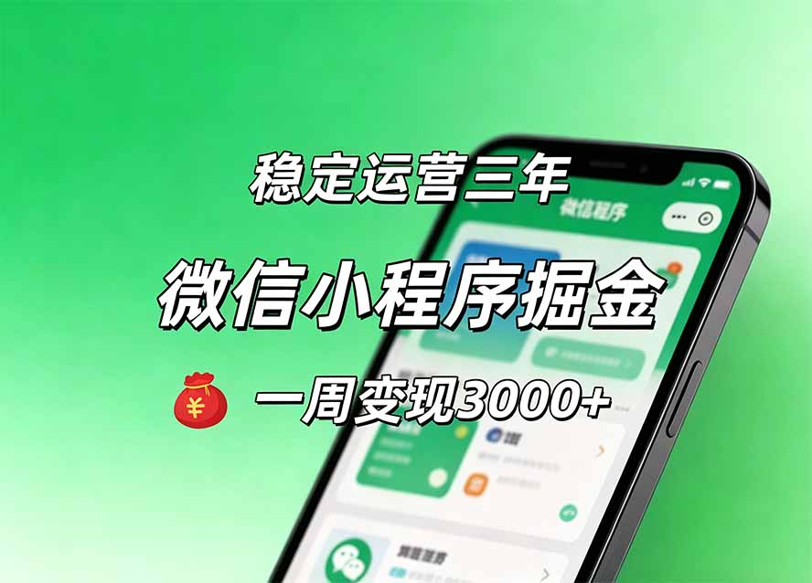 月收益稳定1W+的微信小程序，前期积累客户，后期躺平养老，小白轻松上手-紫橙资源网