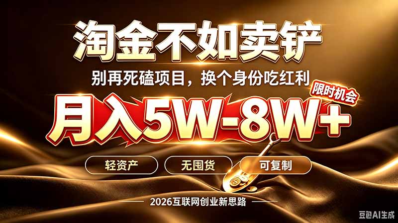 别再傻乎乎埋头跑项目!互联网真正赚钱逻辑:做卖铲人,拒绝当韭菜,逆风翻盘月入5-8W+-紫橙资源网