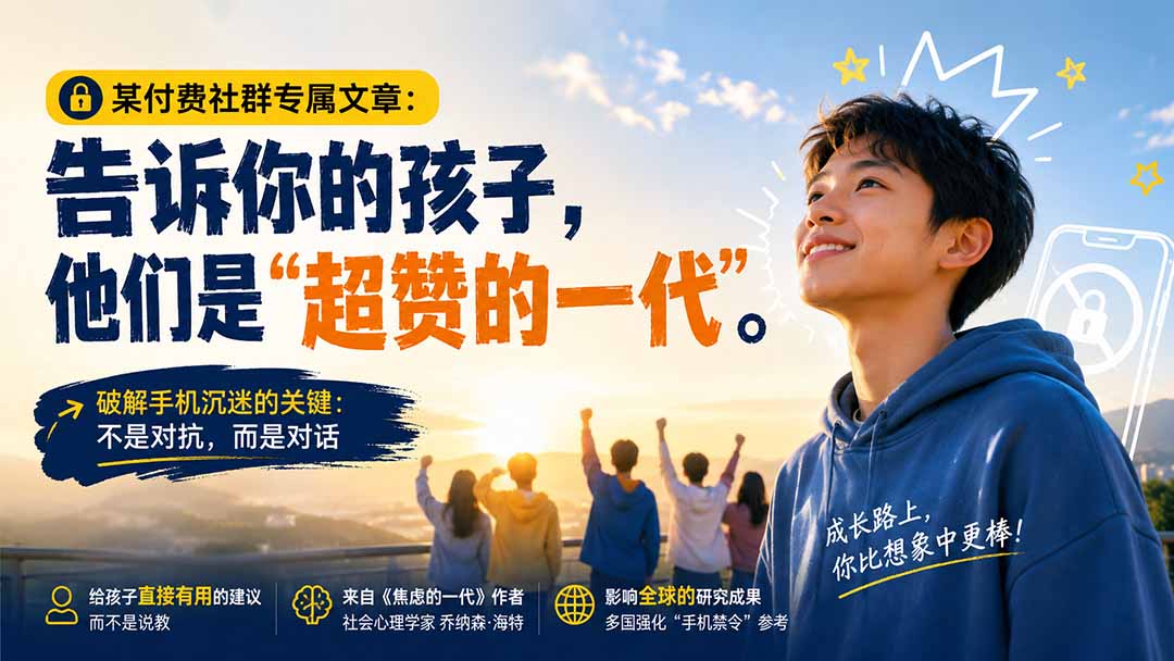某付费社群专属文章：告诉你的孩子，他们是“超赞的一代”。-紫橙资源网