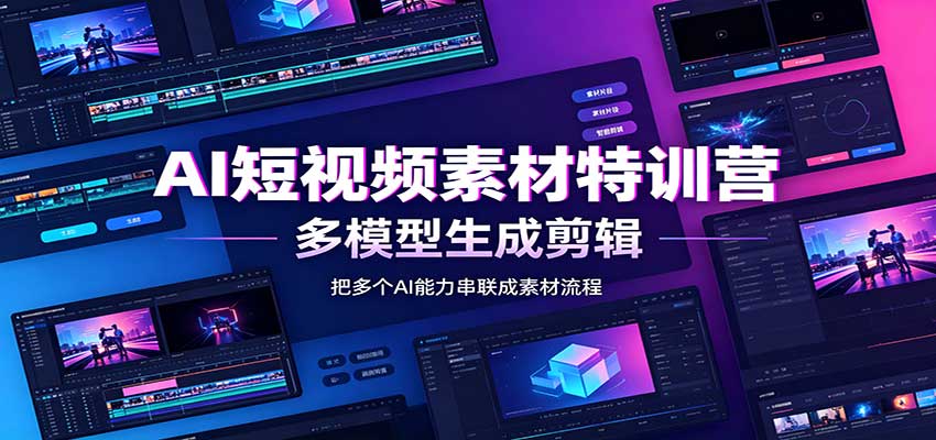 AI短视频素材特训营:Codex本地部署实操,多模型生成剪辑,爆量素材挖掘教学-紫橙资源网
