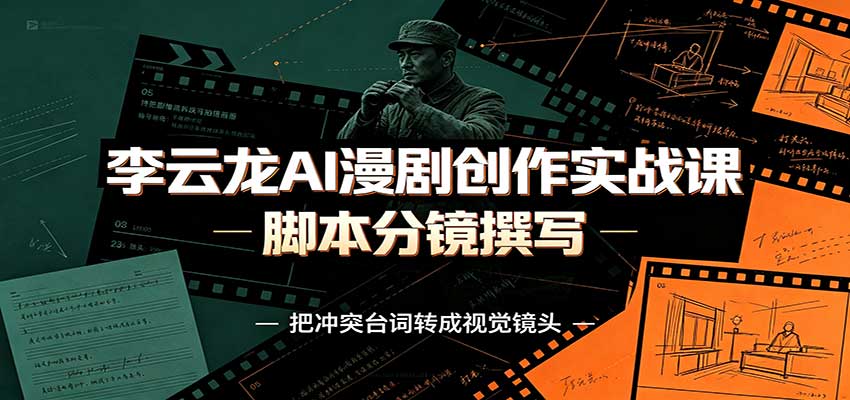 李云龙AI漫剧创作实战课:角色人设还原,脚本分镜撰写,AI漫剧成片完整制作教学-紫橙资源网
