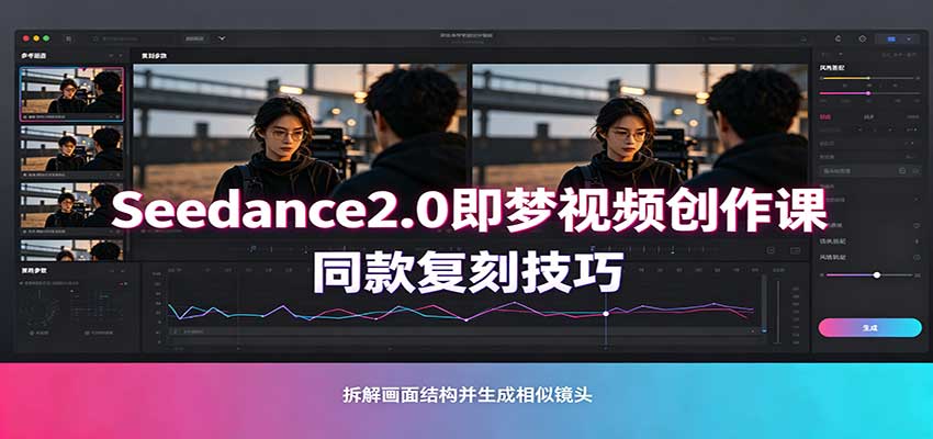Seedance2.0即梦视频创作课:剧本式视频制作,同款复刻技巧,多行业案例落地教学-紫橙资源网