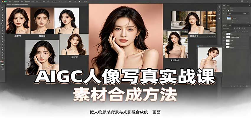 AIGC人像写真实战课：软件平台部署筹备，素材合成方法，多题材写真案例-紫橙资源网