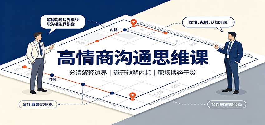 高情商沟通思维课:分清解释边界,避开辩解内耗,职场博弈干货-紫橙资源网