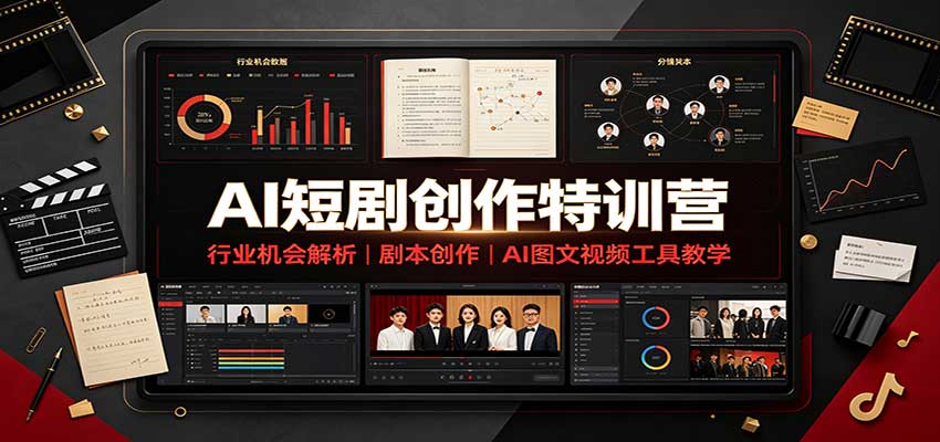 AI短剧创作特训营:行业机会解析,剧本创作,AI图文视频工具教学-紫橙资源网
