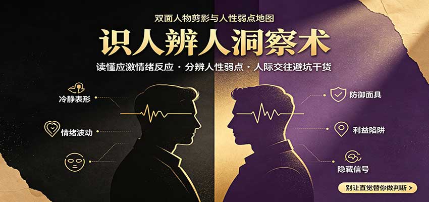 识人辨人终极心法:读懂应激情绪反应,分辨人性弱点,人际交往避坑干货-紫橙资源网