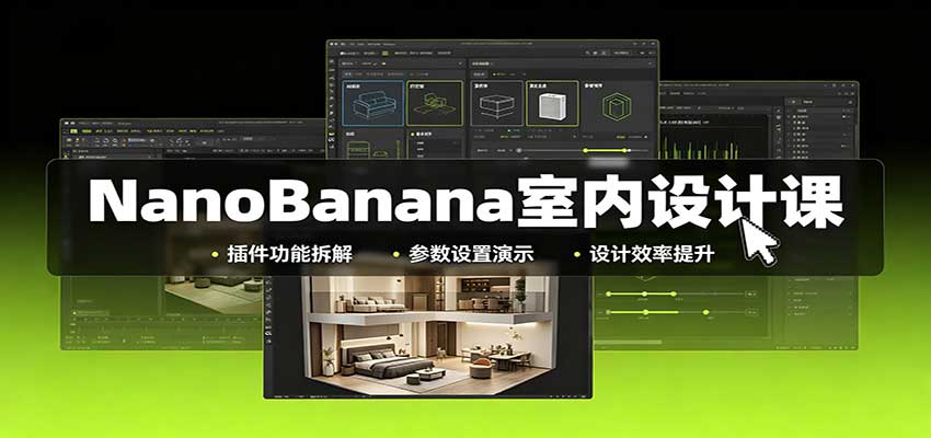 NanoBanana室内设计课:无限画布配置,插件实操,生图改图视频制作-紫橙资源网