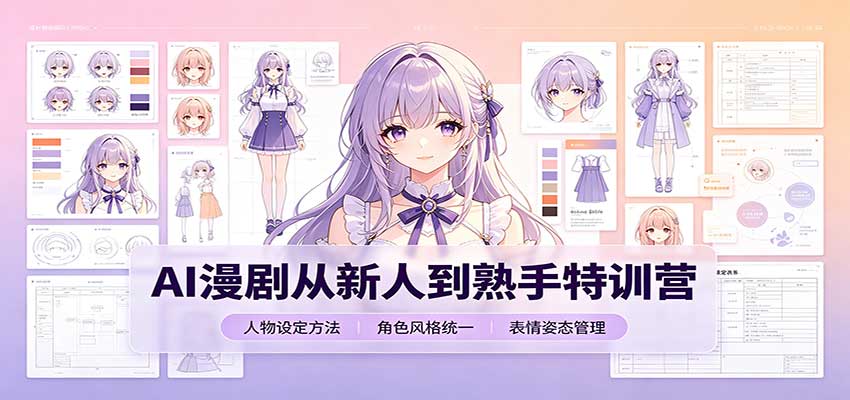 AI漫剧从新人到熟手特训营:剧本分镜创作,提示词模板,人物设定与工具资源-紫橙资源网