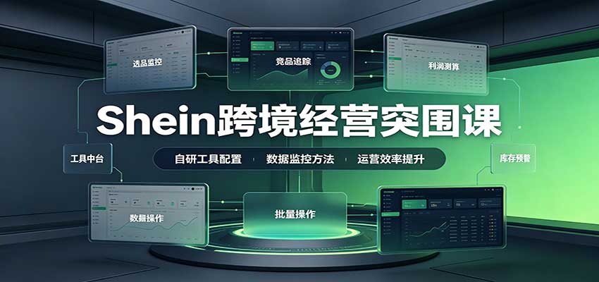 Shein跨境经营突围课：选品测品运营优化，自研工具赋能，破解单量与利润增长困境-紫橙资源网