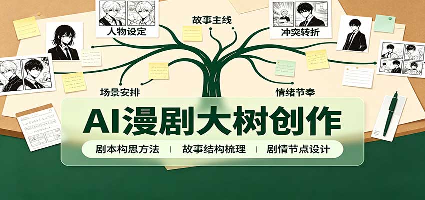 AI漫剧大树创作：剧本构思课程讲解，软件插件配置，配套工具资料完整梳理-紫橙资源网