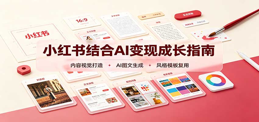 小红书结合AI变现成长指南：账号精准定位，内容视觉打造，搭建可复制流量获客体系-紫橙资源网
