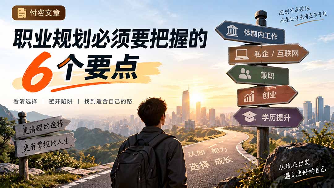 付费文章：职业规划必须要把握的6个要点-紫橙资源网