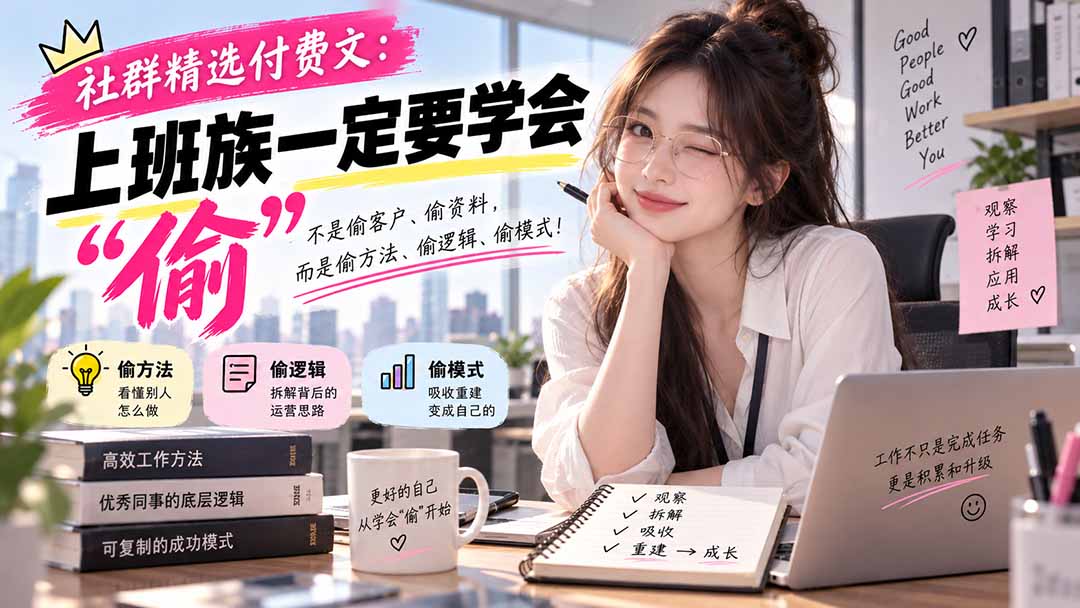 社群精选付费文：上班族一定要学会“偷“-紫橙资源网
