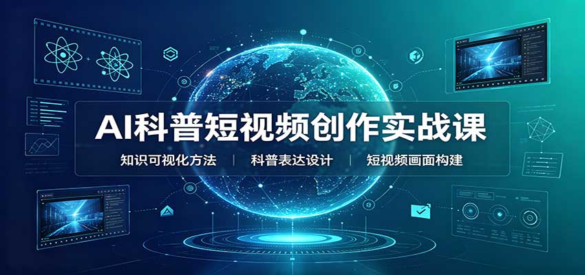 AI科普短视频创作实战课:配套要点文档,文案与视频提示词模板教学-紫橙资源网