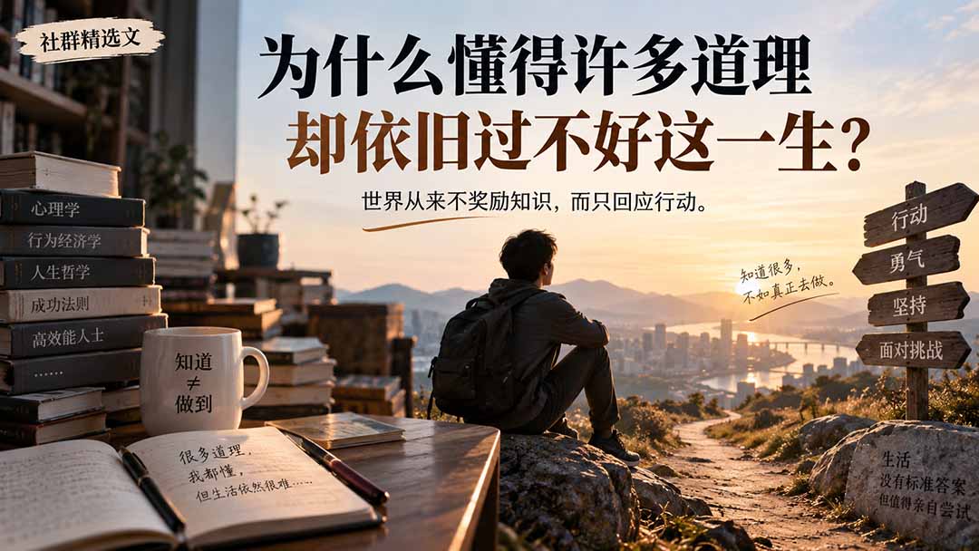 社群精选文:为什么懂得许多道理却依旧过不好这一生?-紫橙资源网