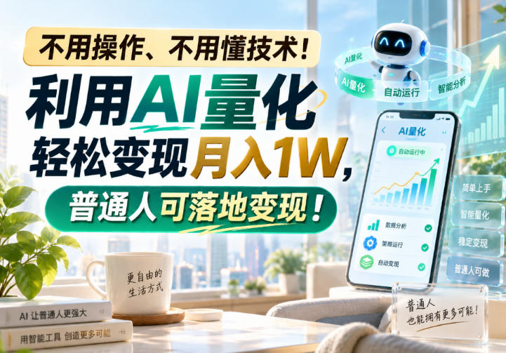 利用AI量化轻松变现月入1W,普通人可落地变现,不用操作、不用懂技术!-紫橙资源网