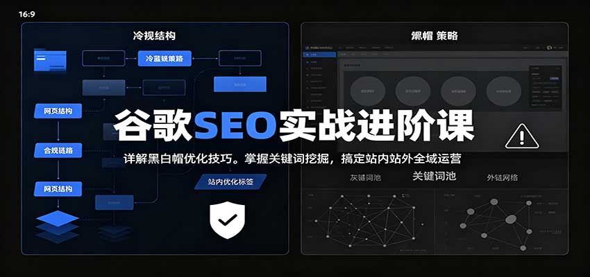 2026谷歌SEO实战进阶课:详解黑白帽优化技巧,掌握关键词挖掘,搞定站内站外全域运营-紫橙资源网