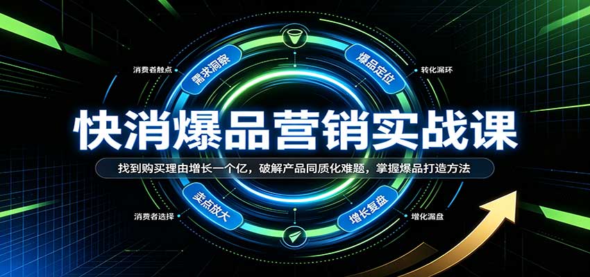 快消爆品营销实战课:找到购买理由增长一个亿,破解产品同质化难题,掌握爆品打造方法-紫橙资源网