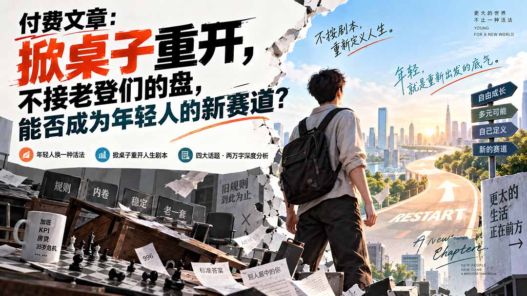 付费文章：掀桌子重开，不接老登们的盘，能否成为年轻人的新赛道？-紫橙资源网