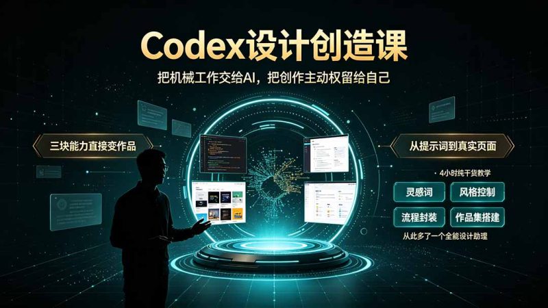 Codex设计创造课-2期,小白也能掌握的Codex设计创造技巧,把机械工作交给AI,把创作主动权留给自己-紫橙项目网