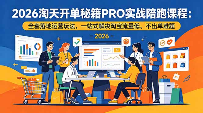 2026淘天开单秘籍PRO实战陪跑课程-更新:全套落地运营玩法,一站式解决淘宝流量低、不出单难题-紫橙项目网