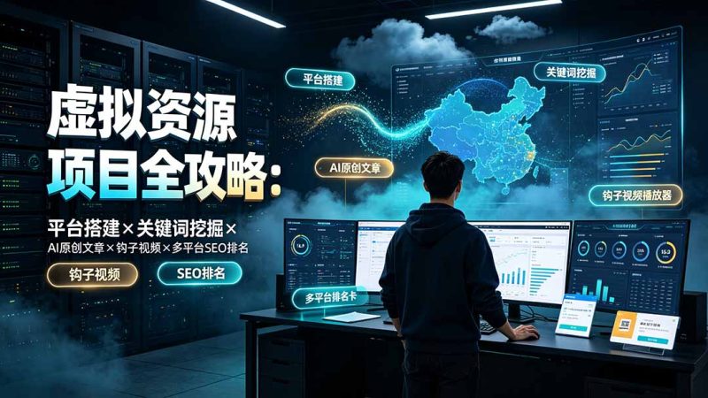 虚拟资源项目全攻略:平台搭建×关键词挖掘×AI原创文章×钩子视频×多平台SEO排名-紫橙项目网
