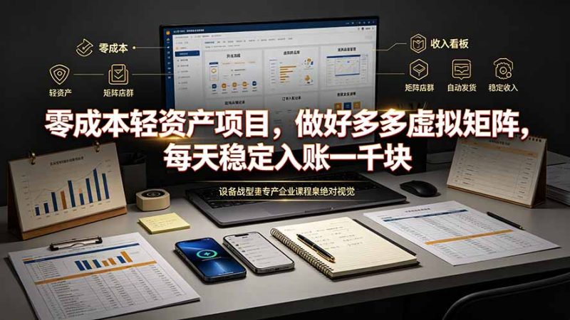 零成本轻资产项目,做好多多虚拟矩阵,每天稳定入账一千块-紫橙项目网