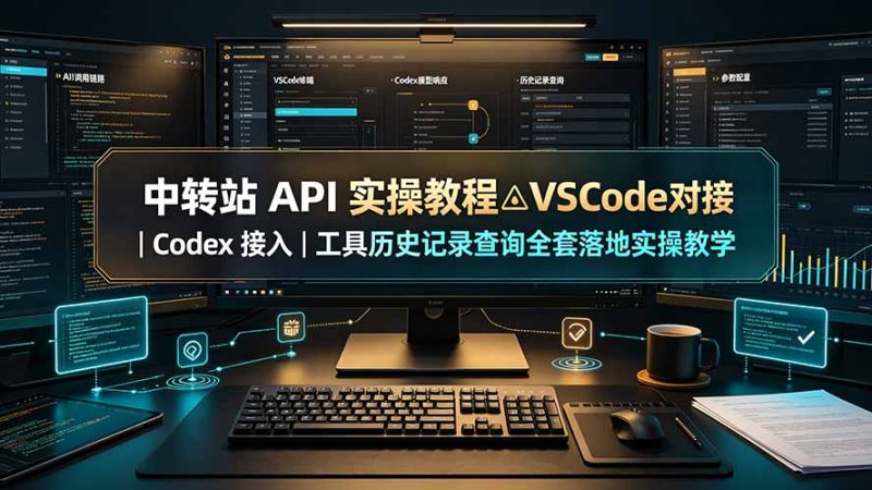 中转站 API 实操教程△VSCode 对接|Codex 接入|工具历史记录查询全套落地实操教学-紫橙项目网