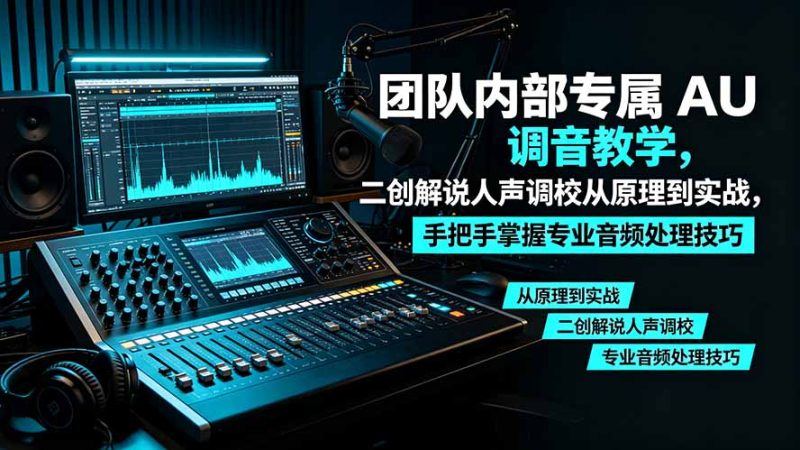 某大佬团队内部专属 AU 调音教学,二创解说人声调校从原理到实战,手把手掌握专业音频处理技巧-紫橙项目网