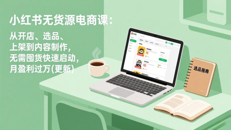 小红书无货源电商课(7月更新):从开店、选品、上架到内容制作,无需囤货快速启动,月盈利过万-紫橙项目网