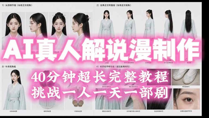 2026AI真人解说漫剧制作40分钟超长完整教程:自动批量化制作,挑战一人一天一部剧!-紫橙项目网
