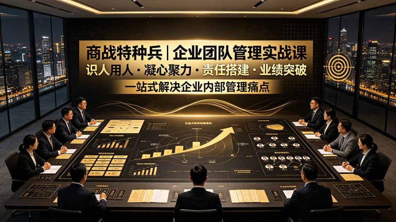 商战特种兵|企业团队管理实战课,识人用人・凝心聚力・责任搭建・业绩突破-紫橙项目网