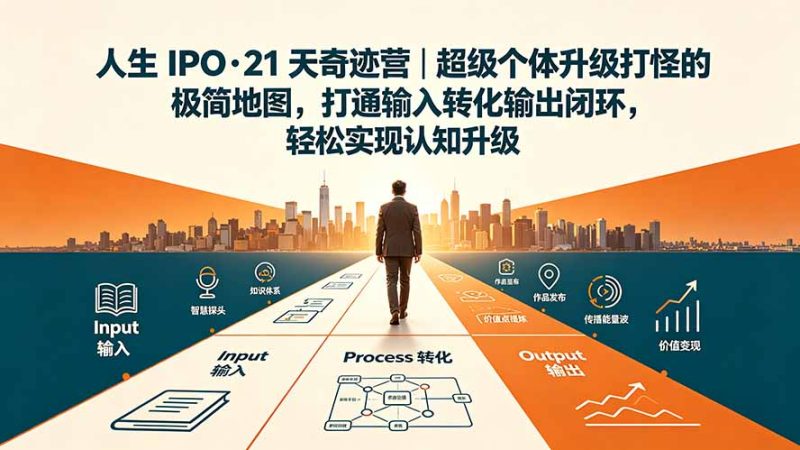 人生 IPO-21 天奇迹营|超级个体升级打怪的极简地图,打通输入转化输出闭环,轻松实现认知升级-紫橙项目网