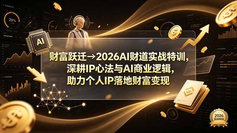 财富跃迁→2026AI财道实战特训,深耕IP心法与AI商业逻辑,助力个人IP落地财富变现-紫橙项目网