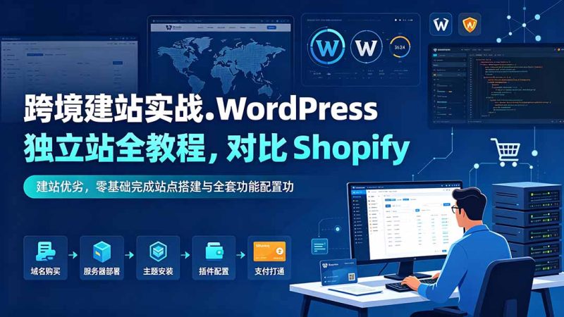 跨境建站实战:WordPress 独立站全教程,对比 Shopify 建站优劣,零基础完成站点搭建与全套功能配置-紫橙项目网