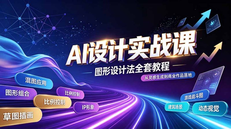 AI设计实战课|图形设计法全套教程,解锁AI工作流技法,精通插画IP、建筑、游戏视觉创作-紫橙项目网